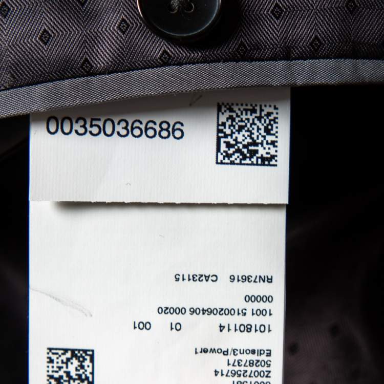 Pre Owned Boss By Hugo Boss Black Wool Super110 Suit L