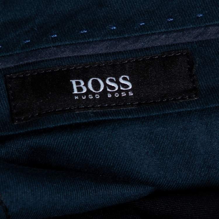 Pre Owned Boss By Hugo Boss Midnight Blue Wool Formal Pants XL