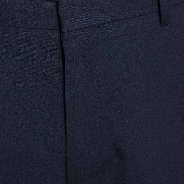 Pre Owned Boss By Hugo Boss Midnight Blue Wool Formal Pants XL