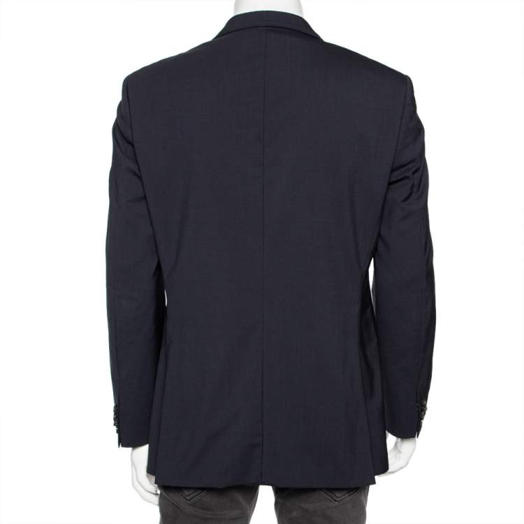 Pre Owned Boss By Hugo Boss Midnight Blue Wool Single Breasted Stretch Fit Blazer L