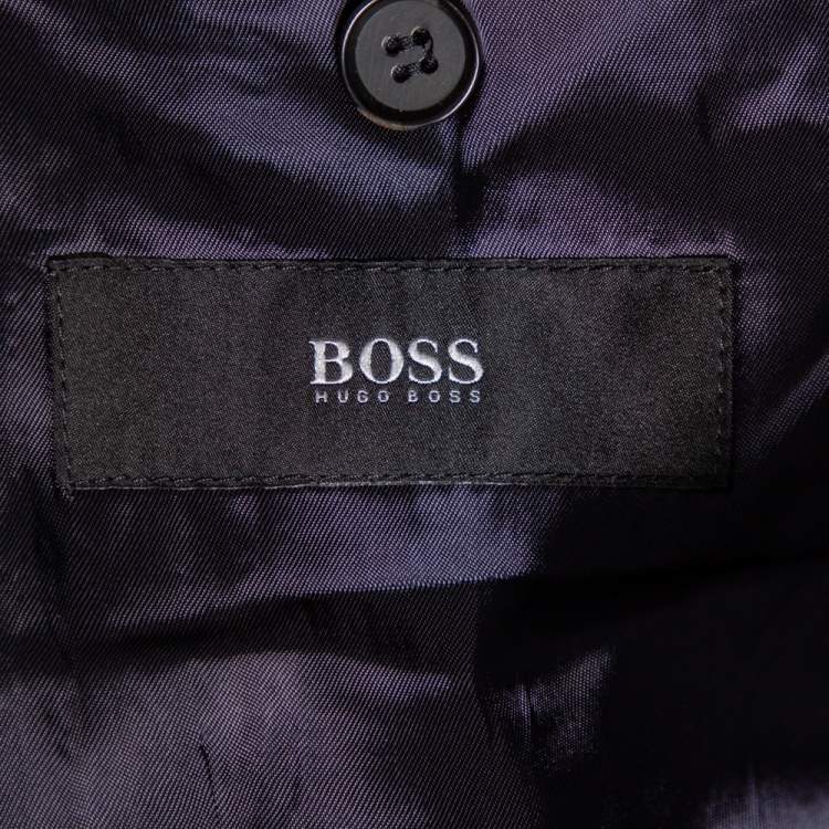 Pre Owned Boss By Hugo Boss Midnight Blue Wool Single Breasted Stretch Fit Blazer L