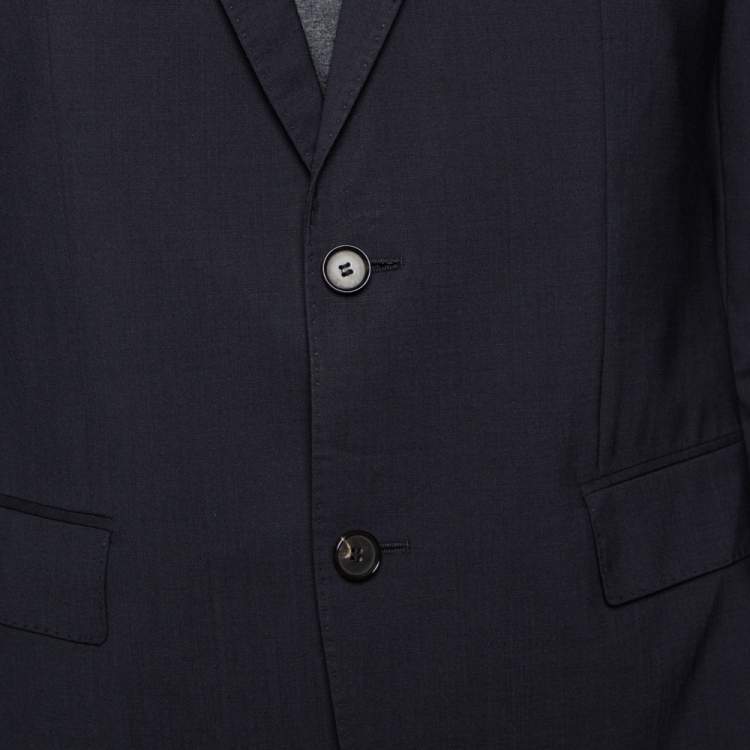 Pre Owned Boss By Hugo Boss Midnight Blue Wool Single Breasted Stretch Fit Blazer L