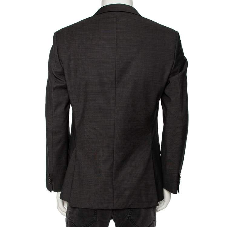 Pre Owned Boss By Hugo Boss Grey Wool Huge4/Geniue3 Single Breasted M