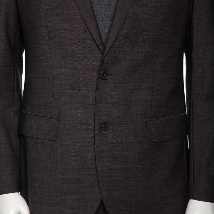 Pre Owned Boss By Hugo Boss Grey Wool Huge4/Geniue3 Single Breasted M