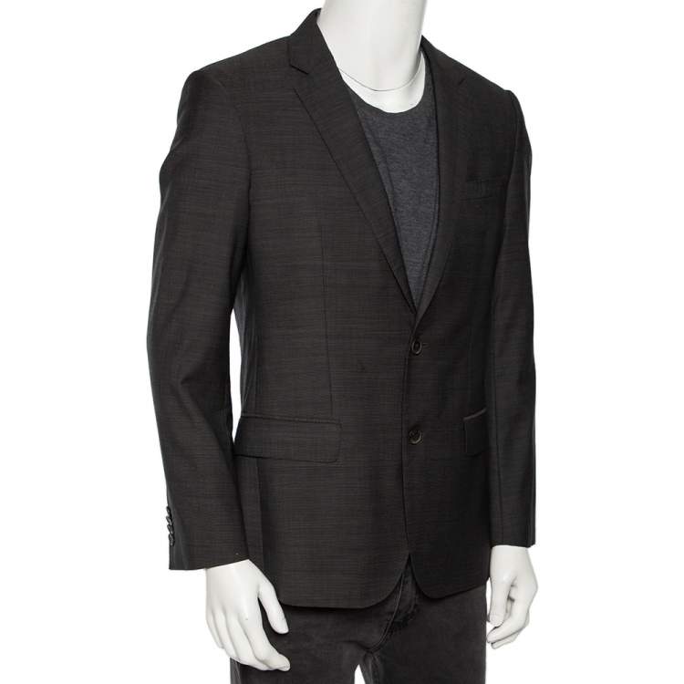 Pre Owned Boss By Hugo Boss Grey Wool Huge4/Geniue3 Single Breasted M