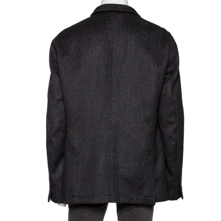 Pre Owned Boss By Hugo Boss Grey Wool Single Breasted Tailored Blazer XXXL 
