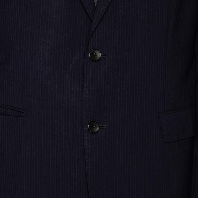Pre Owned Boss By Hugo Boss Navy Blue Striped Wool Johnstons1/Lenon Blazer XXL 