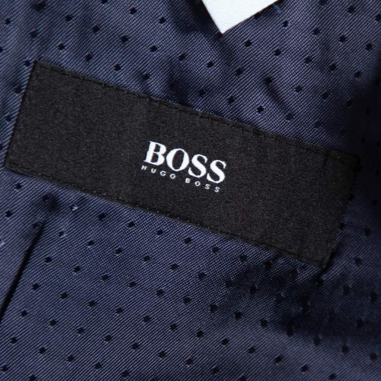 Pre Owned Boss By Hugo Boss Blue Virgin Wool Single Breasted Blazer XL