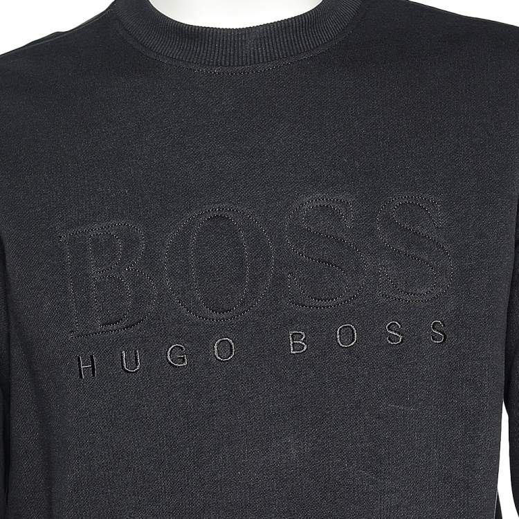 Pre Owned Boss By Hugo Boss Black Cotton Knit Salbo Pullover S