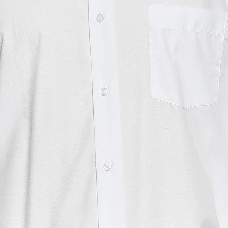 Pre Owned Boss By Hugo Boss White Cotton Button Front Shirt M