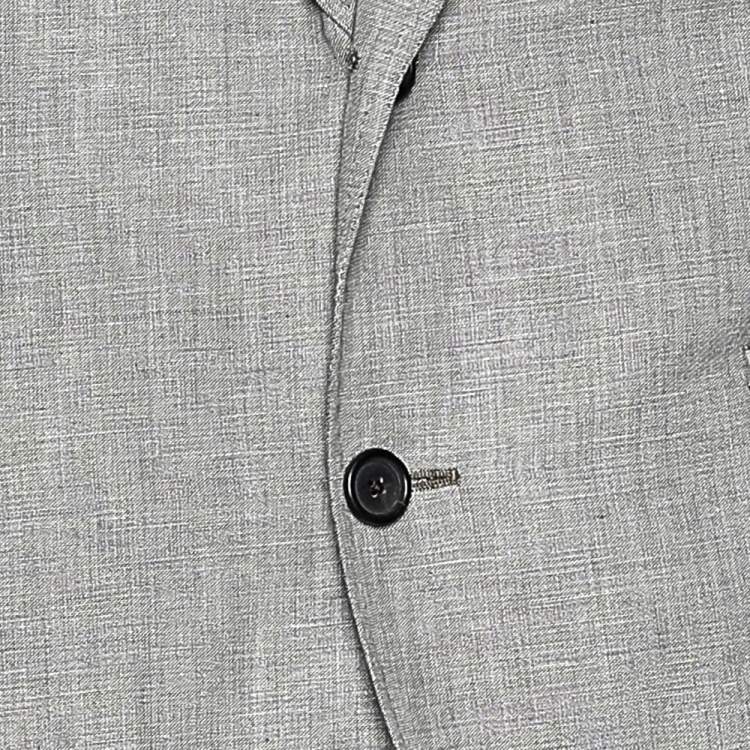 Pre Owned Boss By Hugo Boss Grey Linen Button Front Blazer XXL