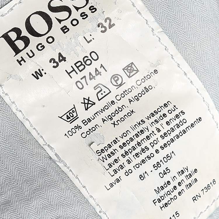 Pre Owned Boss By Hugo Boss Blue Wash Faded Effect Denim Regular Fit Jeans L