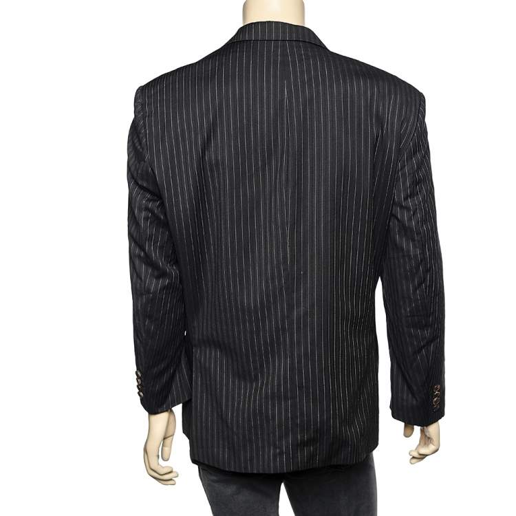 Pre Owned Boss by Hugo Boss Black Striped Wool Pasolini1/Movie1 Blazer 3XL