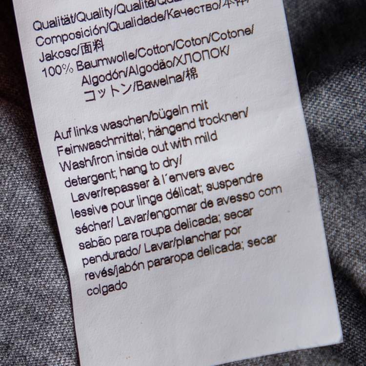 Pre Owned Boss By Hugo Boss Grey Cotton Knit Crewneck T-Shirt L