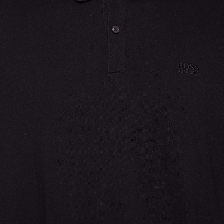Pre Owned Boss By Hugo Boss Black Cotton Pique Pallas Polo T-Shirt 3XL