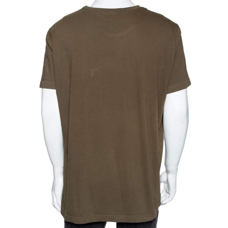 Pre Owned Boss By Hugo Boss Green Cotton Curve Logo T-Shirt XXL