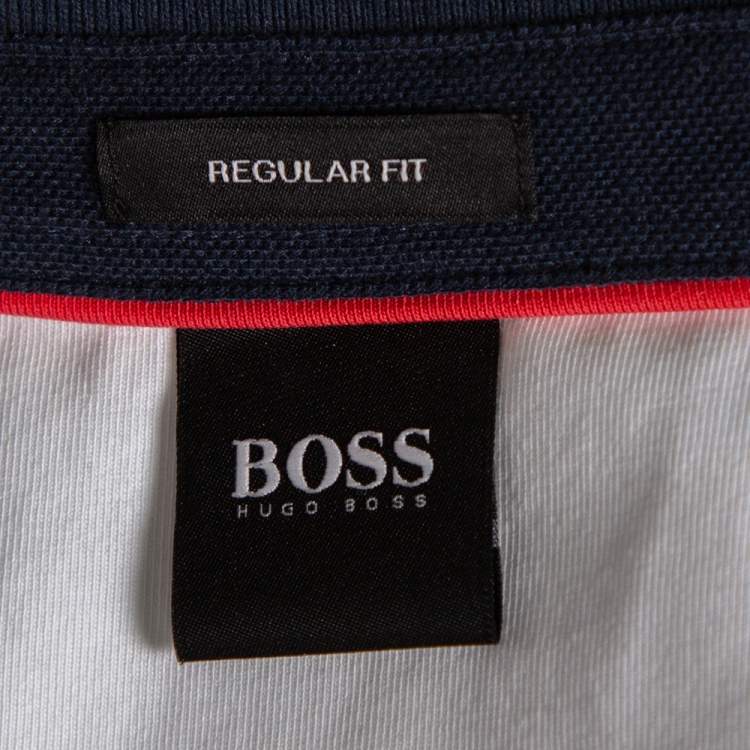 Pre Owned Boss by Hugo Boss Colorblock Cotton Pique Logo Embroidered Polo T-Shirt XXL