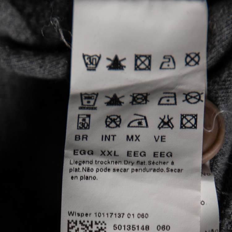 Pre Owned Boss By Hugo Boss Grey Wool Long Sleeve Hoodie XXL