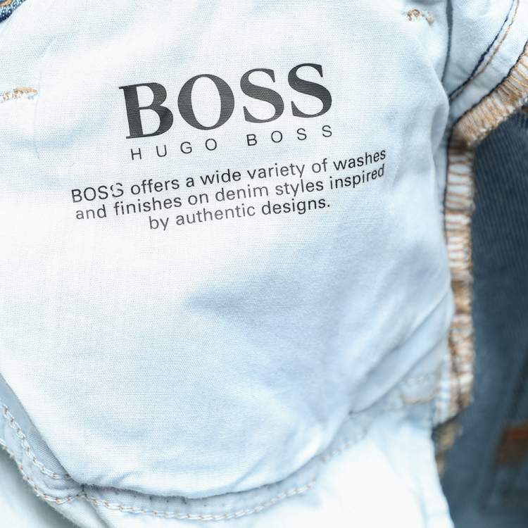 Pre Owned Boss By Hugo Boss Blue Denim Delaware Slim Fit Jeans L
