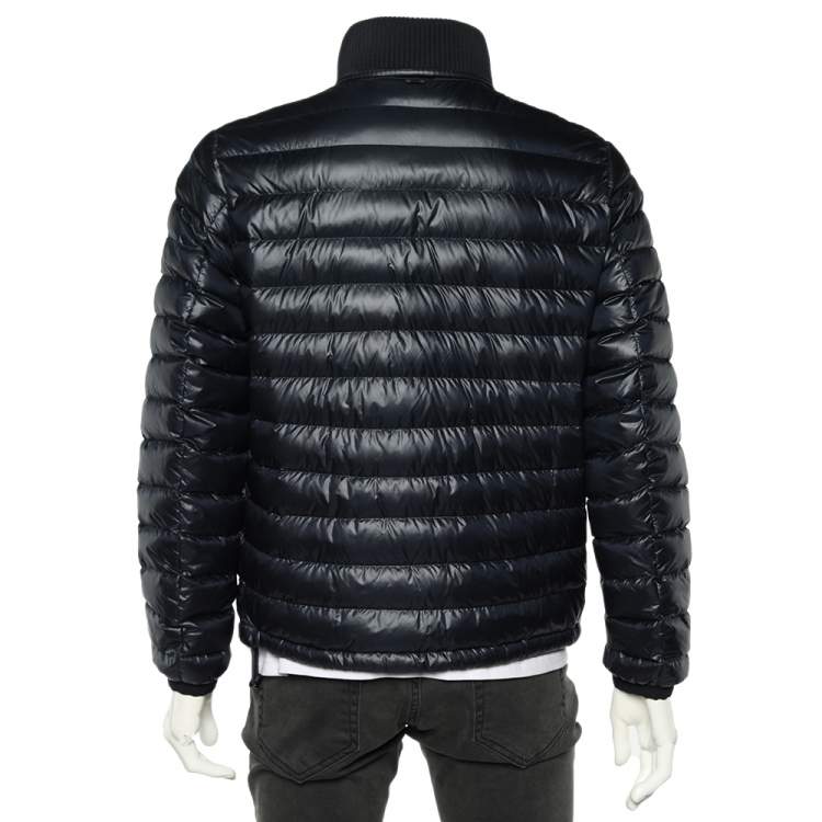 Pre Owned Boss By Hugo Boss Navy Blue Quilted Synthetic Domiro Jacket M