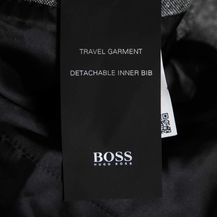 Pre Owned Boss By Hugo Boss Grey Wool & Synthetic Layered Hadik1 Blazer Jacket M