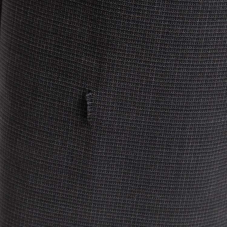 Pre Owned Boss By Hugo Boss Charcoal Grey Micro Checked Wool The Grand/Central US Suit L 