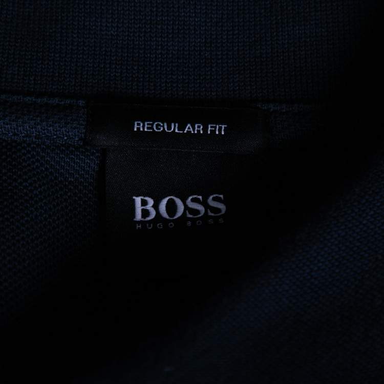 Pre Owned Boss by Hogo Boss Navy Blue Cotton Regular Fit Polo T-Shirt XXL