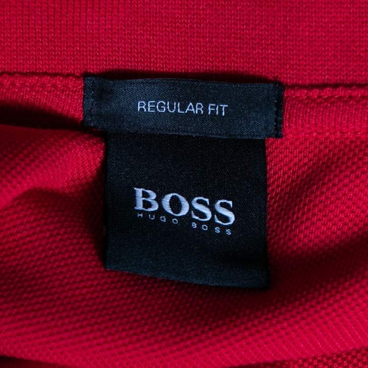 Pre Owned Boss by Hogo Boss Red Cotton Regular Fit Polo T-Shirt XXL
