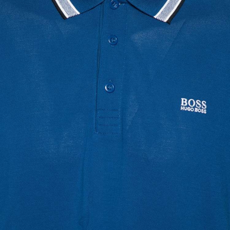Pre Owned Boss by Hogo Boss Blue Cotton Regular Fit Polo T-Shirt XXL