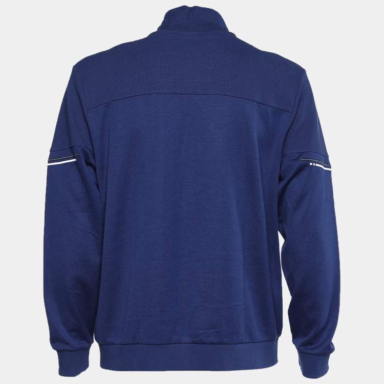 Pre Owned Boss By Hugo Boss Blue Cotton Zip Front Jacket XXL
