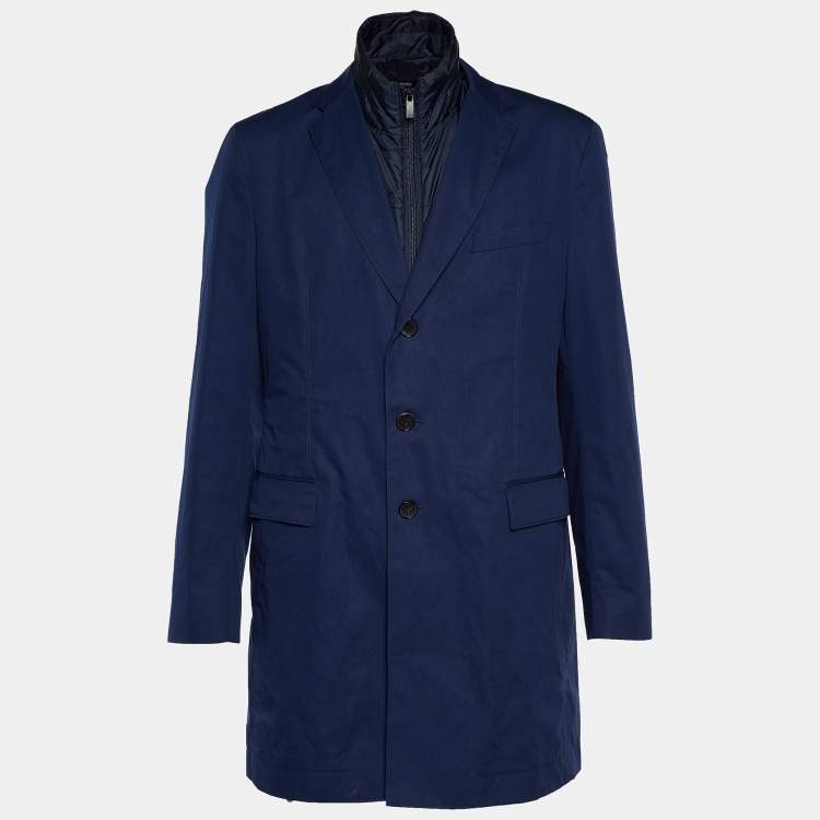 Pre Owned Boss By Hugo Boss Navy Blue Cotton Blazer & Quilted Jacket Set  XXL