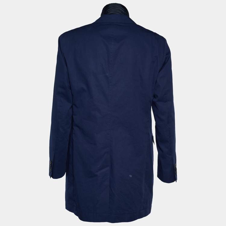 Pre Owned Boss By Hugo Boss Navy Blue Cotton Blazer & Quilted Jacket Set  XXL