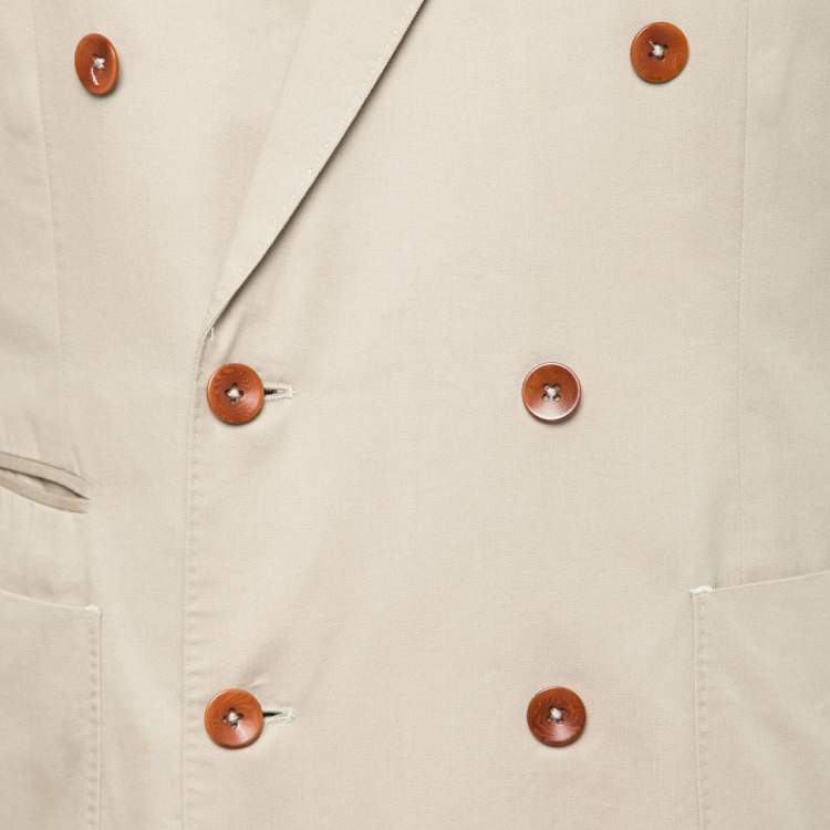 Pre Owned Boss By Hugo Boss Beige Cotton Nickson/Knox Double Breasted Blazer L