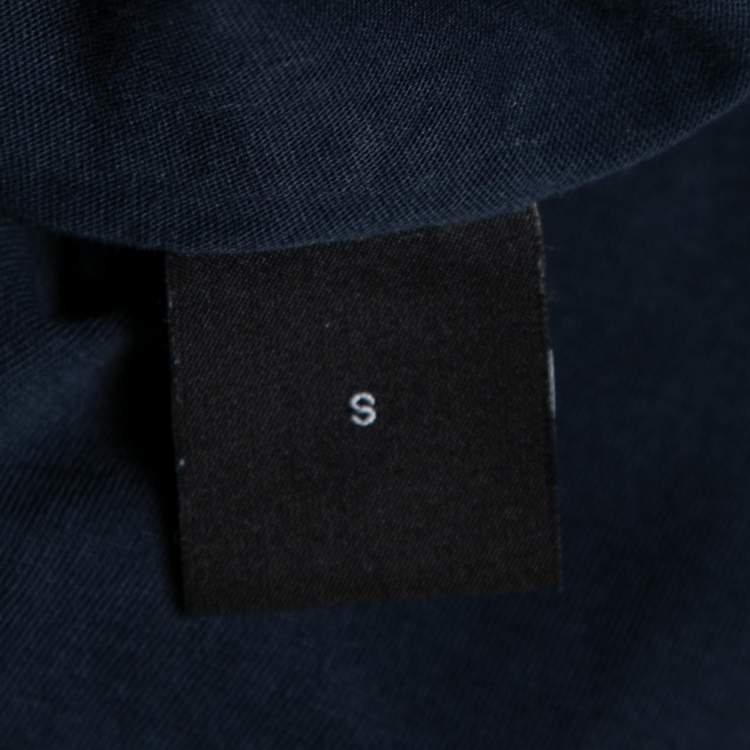 Pre Owned Boss By Hugo Boss Blue Logo Embroidered Crew Neck T-Shirts S