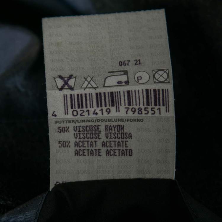 Pre Owned Boss By Hugo Boss Grey Wool Vintage Blazer XL