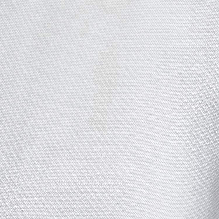 Pre Owned Boss By Hugo Boss White Cotton Double Cuff Jant Slim Fit Shirt XL