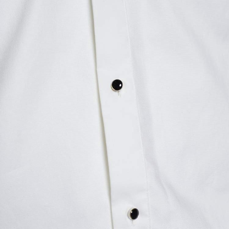Pre Owned Boss By Hugo Boss White Cotton Double Cuff Jant Slim Fit Shirt XL