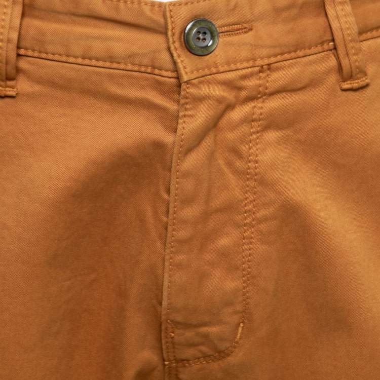 Pre Owned Boss By Hugo Boss Mustard Cotton Slim Fit Jeans M Waist 34"