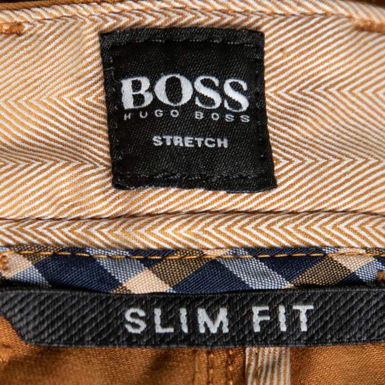 Pre Owned Boss By Hugo Boss Mustard Cotton Slim Fit Jeans M Waist 34"