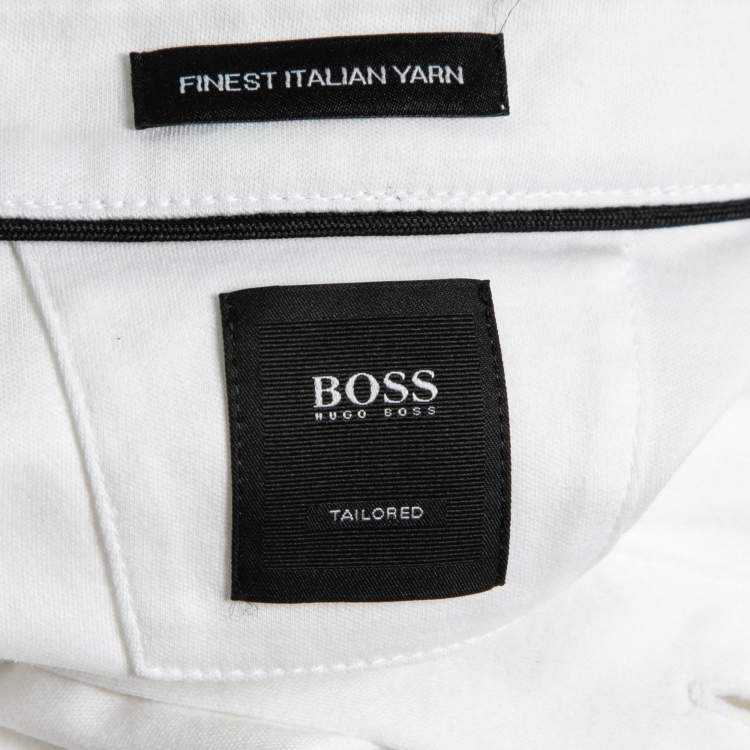 Pre Owned Boss By Hugo Boss White Cotton T-Perry 14 Polo Shirt L