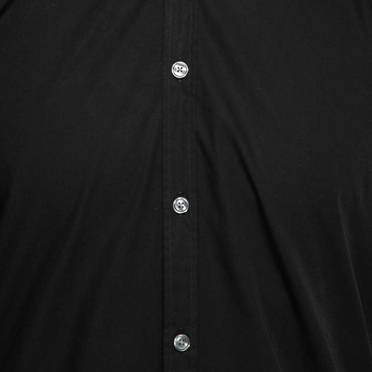 Pre Owned Boss By Hugo Boss Black Cotton Slim Fit Button Front Shirt M