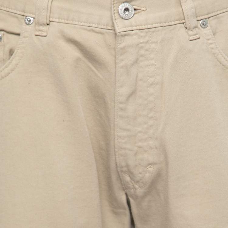 Pre Owned Boss By Hugo Boss Beige Cotton Arkansas1 Trousers L Waist 34" 