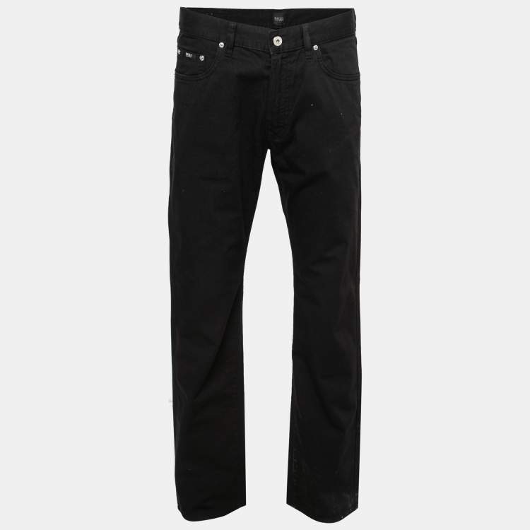Pre Owned Boss By Hugo Boss Black Denim Regular Fit Jeans L Waist 34"