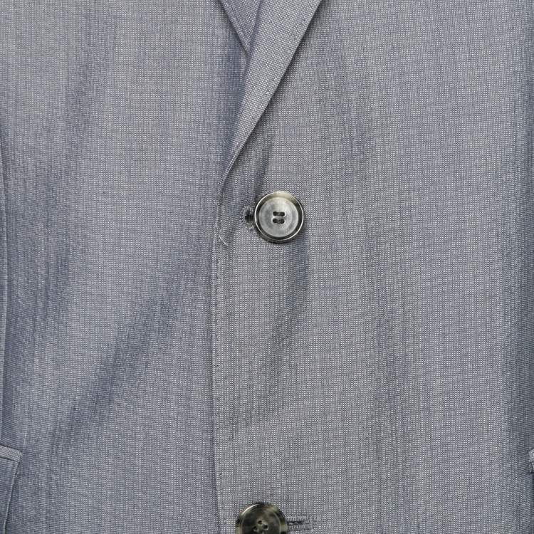 Pre Owned Boss By Hugo Boss Blue Grey Wool James 4/Sharp 6 Blazer 2XL