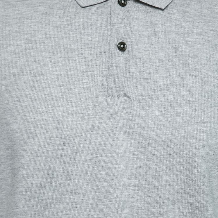 Pre Owned Boss By Hugo Boss Grey Colorblock Cotton Polo T-Shirt L
