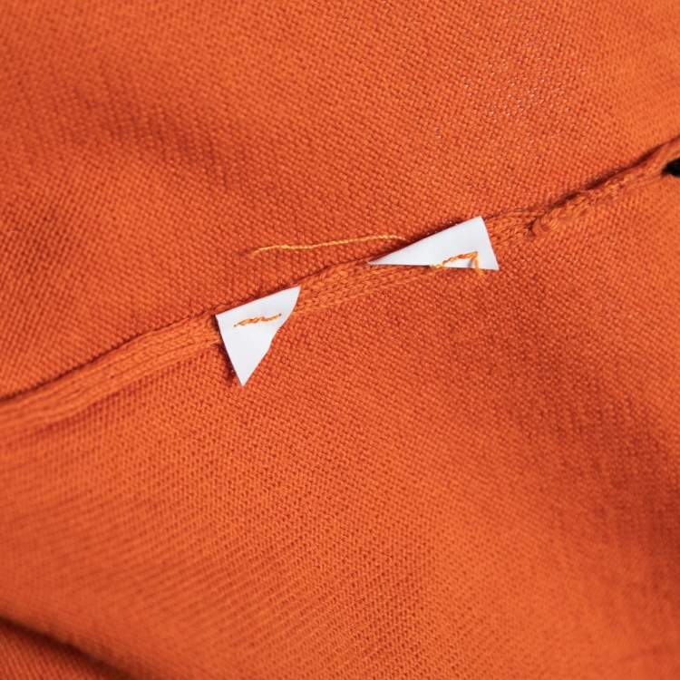 Pre Owned Boss by Hugo Boss Orange Cotton Long-Sleeve Crewneck Sweater L