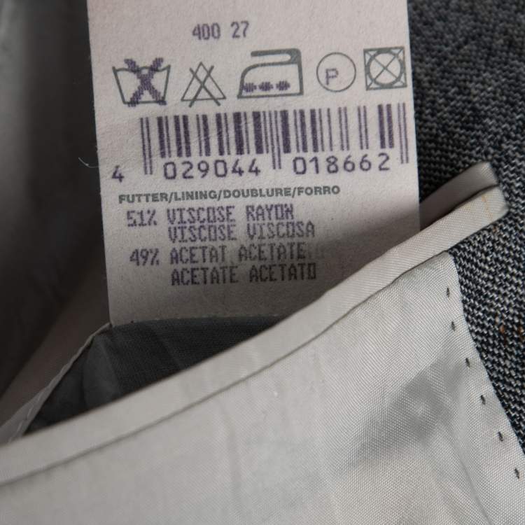 Pre Owned Boss By Hugo Boss Vintage Grey Linen Single-Breasted Soldini Blazer L 