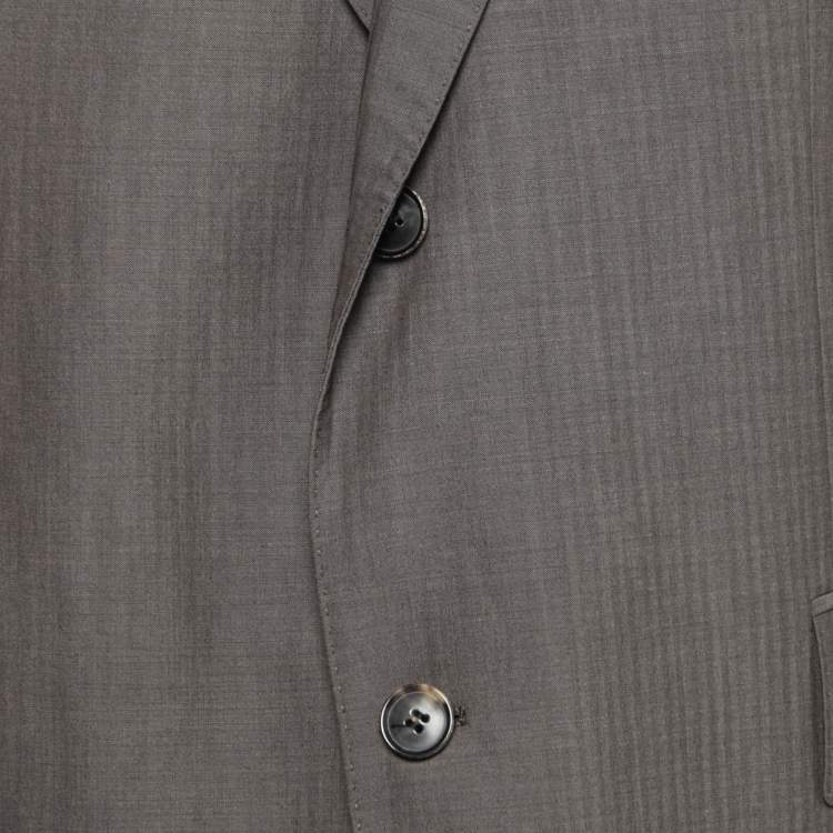 Pre Owned Boss By Hugo Boss Grey Wool Single-Breasted Pasolini1/Movie1 Suit 3XL