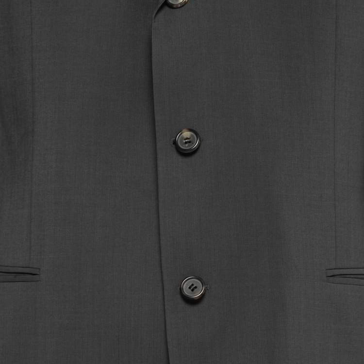 Pre Owned Boss By Hugo Boss Vintage Grey Wool Single-Breasted Einstein/Sigma Suit XL