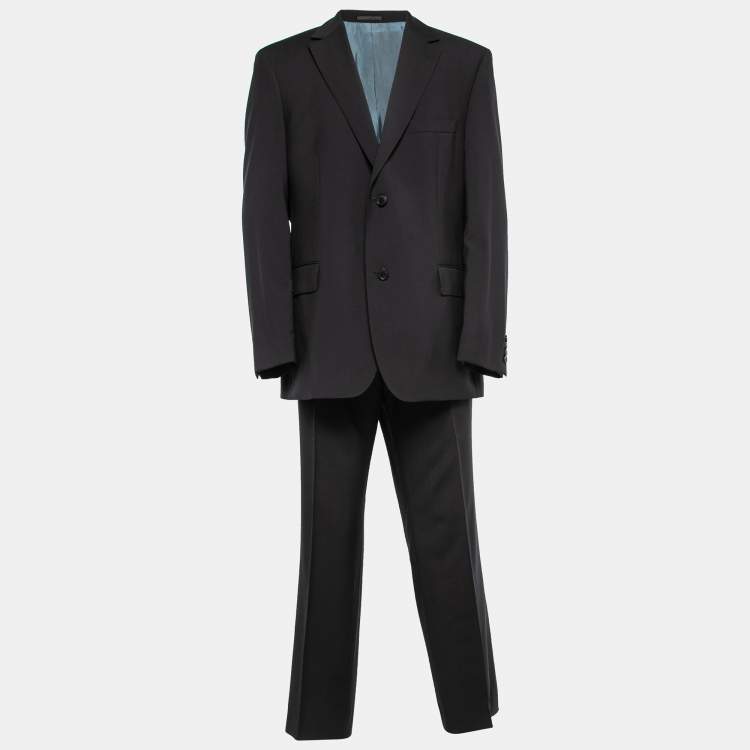 Pre Owned Boss By Hugo Boss Black Wool Single-Breasted Pasolini1/Movie1 Suit 3XL    
